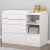 AIEGLE Nursery Dresser Baybe Dresser, White Bedroom Dresser with 5 Drawers & Storage Shelves, Wood Chest of Drawers Organizer for Nursery Bedroom (47.6″ L x 19.7″ W x 36.1″ H)